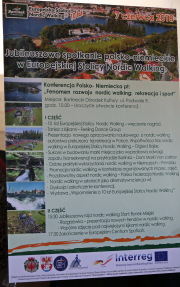 Programm der Konferenz „ 10 Jahre Europäische Hauptstadt des Nordic Walking“, gefördert durch INTERREG V A der Pomerania