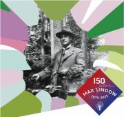 Portrait Max Lindow und Logo Jubiläum 