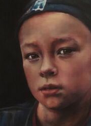 Porträt Junge Edgar, Acryl auf Leinwand