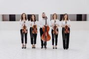 vier Musikerinnen und Musiker Geige, Violine, Bratsche und Cello