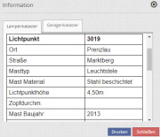 Geoportal Informationen zu den Ebenen sind nur sichtbar wenn die Abfrage aktiviert ist