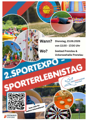 Plakat für die Sportexpo am 23. Juni im Seebad. 