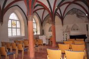 Refectory decorated for a wedding ceremony