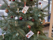 Einladung zum Wünschen: Am Weihnachtsbaum in der Stadtinformation ist noch viel Platz für zahlreiche Weihnachtswünsche. 